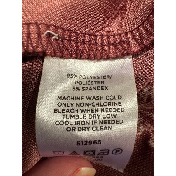 Ann Taylor Burgundy Floral Long Sleeve Pullover Blouse - Size Large - Picture 6 of 6